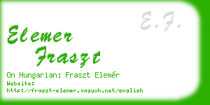 elemer fraszt business card
